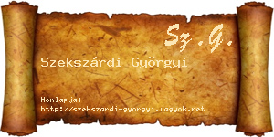 Szekszárdi Györgyi névjegykártya